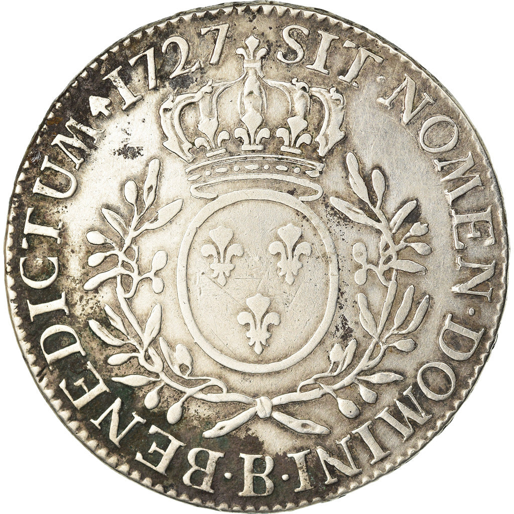 Coin, France, Louis XV, Écu aux branches d'olivier, Ecu, 1727, Rouen