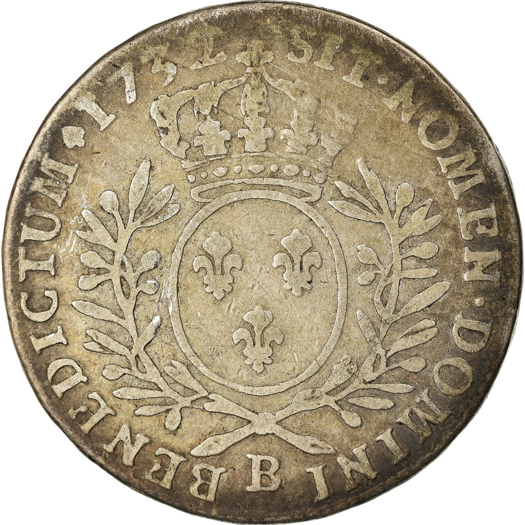 Moeda, França, Louis XV, 1/2 Écu aux branches d'olivier, 1/2 ECU, 44 Sols