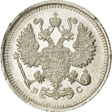 Coin, Russia, Nicholas II, 10 Kopeks, 1915, AU(55-58), Silver, KM:20a.3