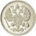 Coin, Russia, Nicholas II, 10 Kopeks, 1915, MS(63), Silver, KM:20a.3