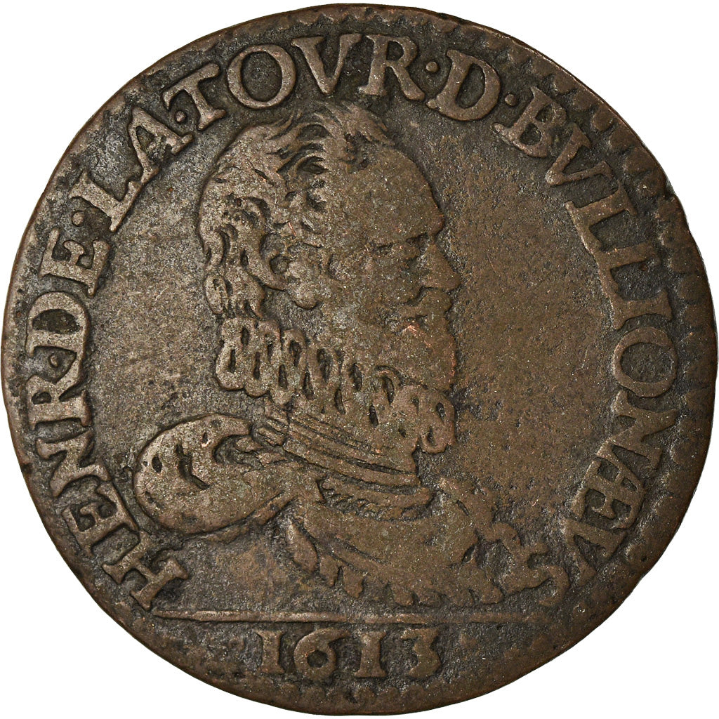 Monnaie, France, Ardennes, Henri de la Tour d'Auvergne, Liard, 1613, Sedan, TB+