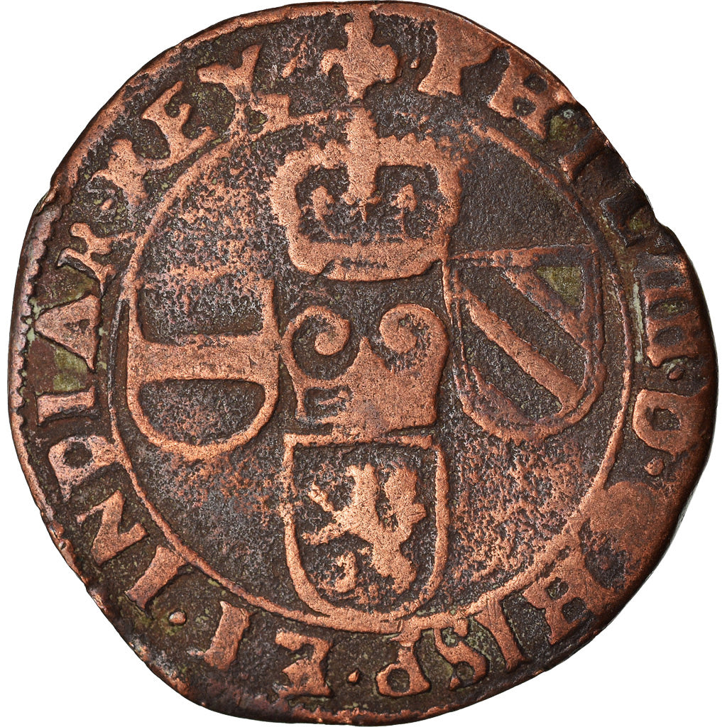 Coin, Spanish Netherlands, Flanders, Philip IV, Liard, 1652, Bruges, VF(20-25)