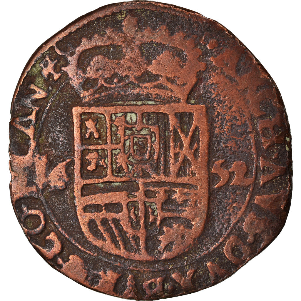 Coin, Spanish Netherlands, Flanders, Philip IV, Liard, 1652, Bruges, VF(20-25)