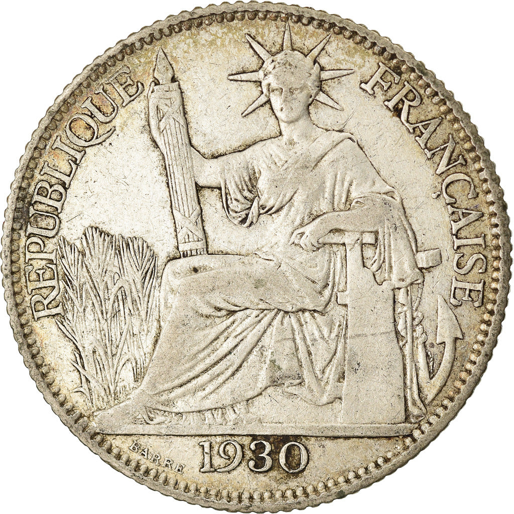 Coin, FRENCH INDO-CHINA, 20 Cents, 1930, Paris, VF(30-35), Silver, KM:17.1