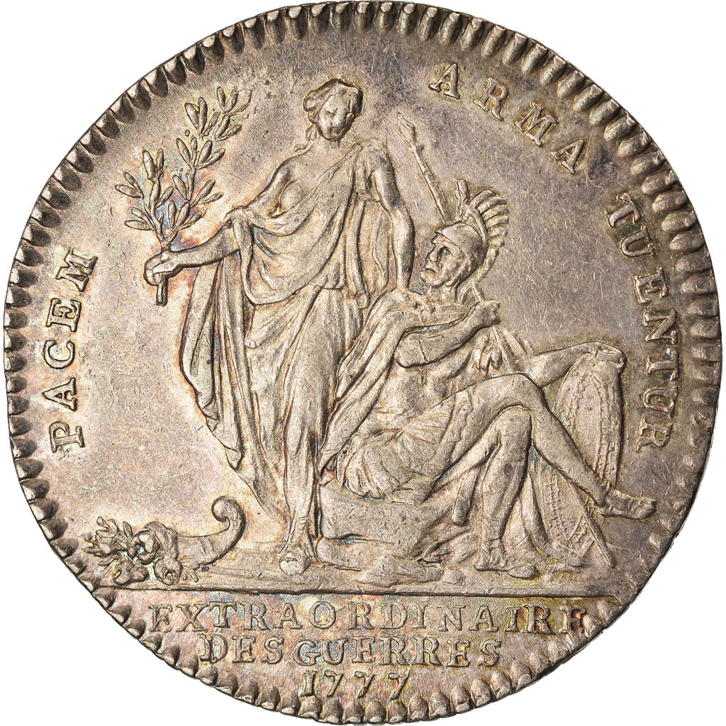 France, Jeton, Louis XVI, Extraordinaire des Guerres, 1777, SUP, Argent