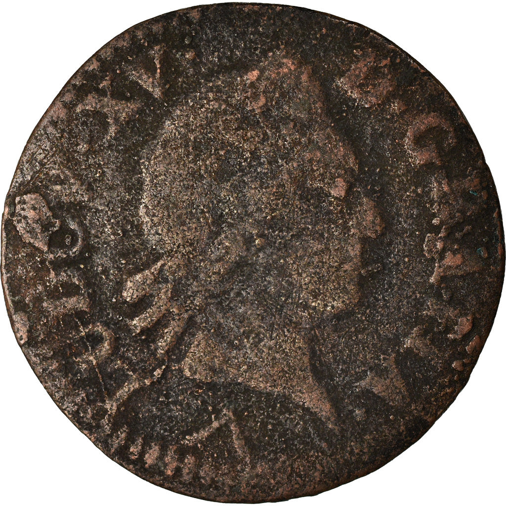 Moneta, Francia, Louis XV, Liard à la vieille tête, Liard, 1773, Lille, MB