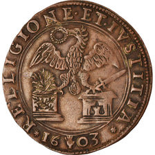 Spanish Netherlands, Token, Comté de Flandre, 1603, Antwerp, AU(50-53), Copper