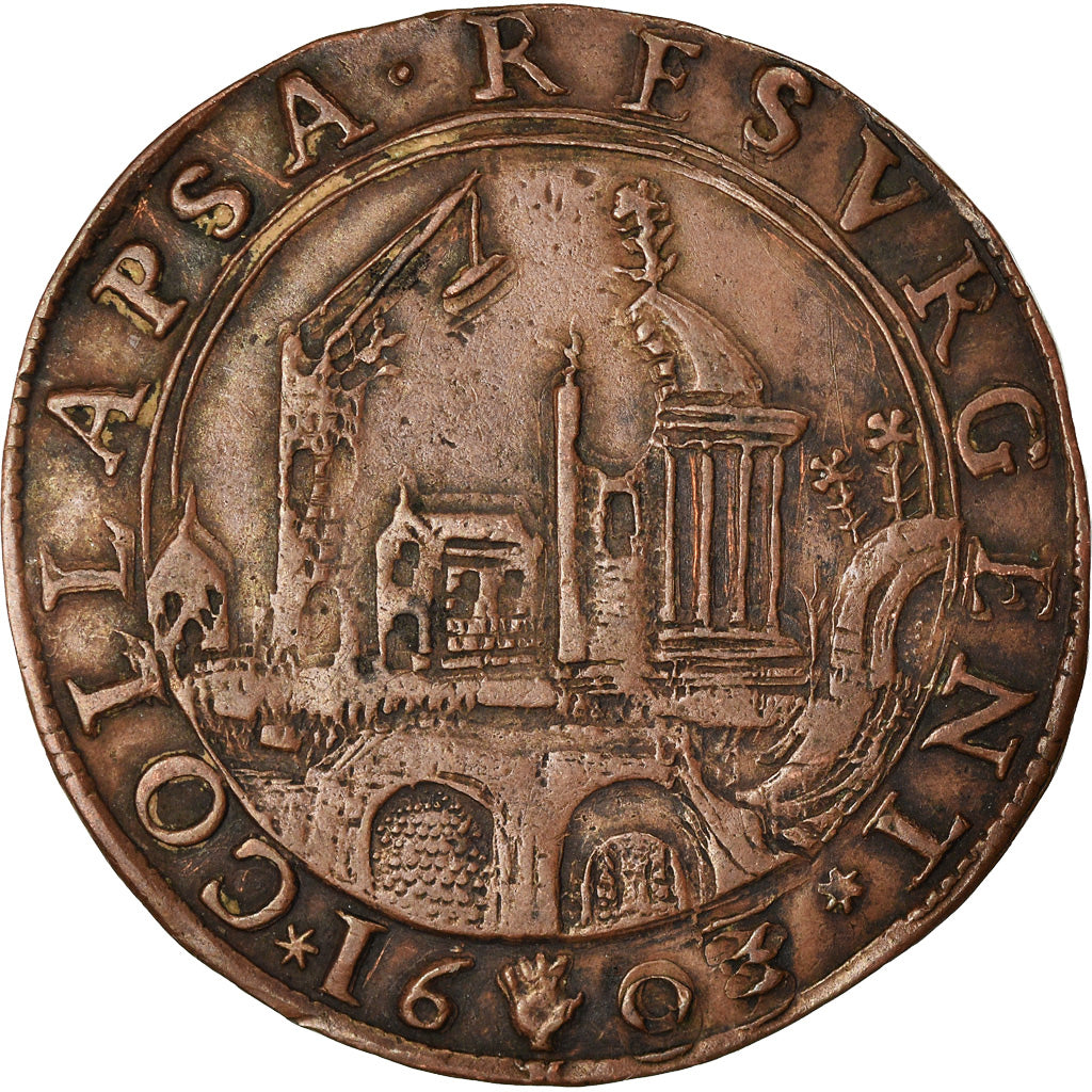Spanish Netherlands, Token, Comté de Flandre, 1603, Antwerp, AU(50-53), Copper