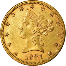 Coin, United States, Coronet Head, $10, Eagle, 1881, U.S. Mint, Philadelphia