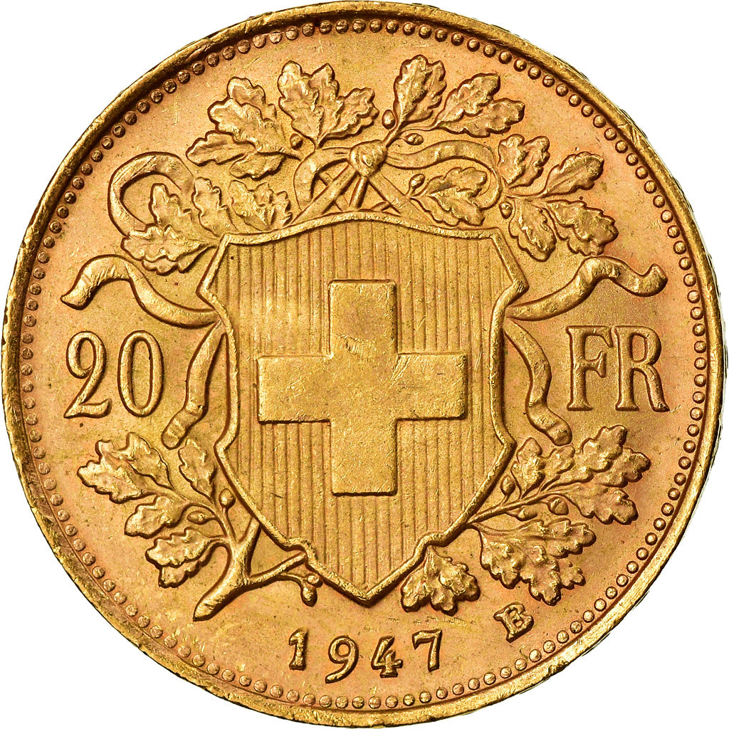 Moneda, Suiza, 20 Francs, 1947, Bern, EBC+, Oro, KM:35.2