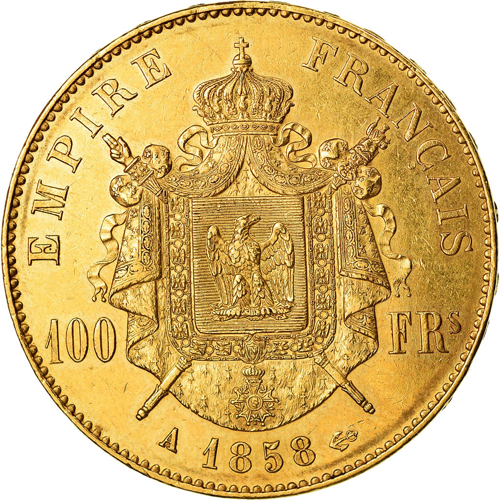 Monnaie, France, Napoleon III, Napoléon III, 100 Francs, 1858, Paris, SUP, Or