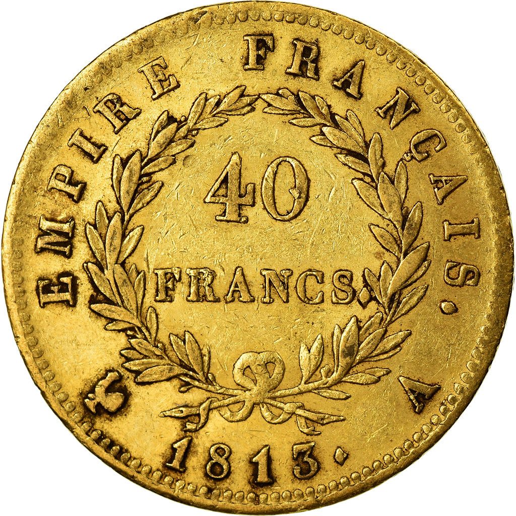 Munten, Frankrijk, Napoléon I, 40 Francs, 1813, Paris, ZF, Goud, KM:696.1
