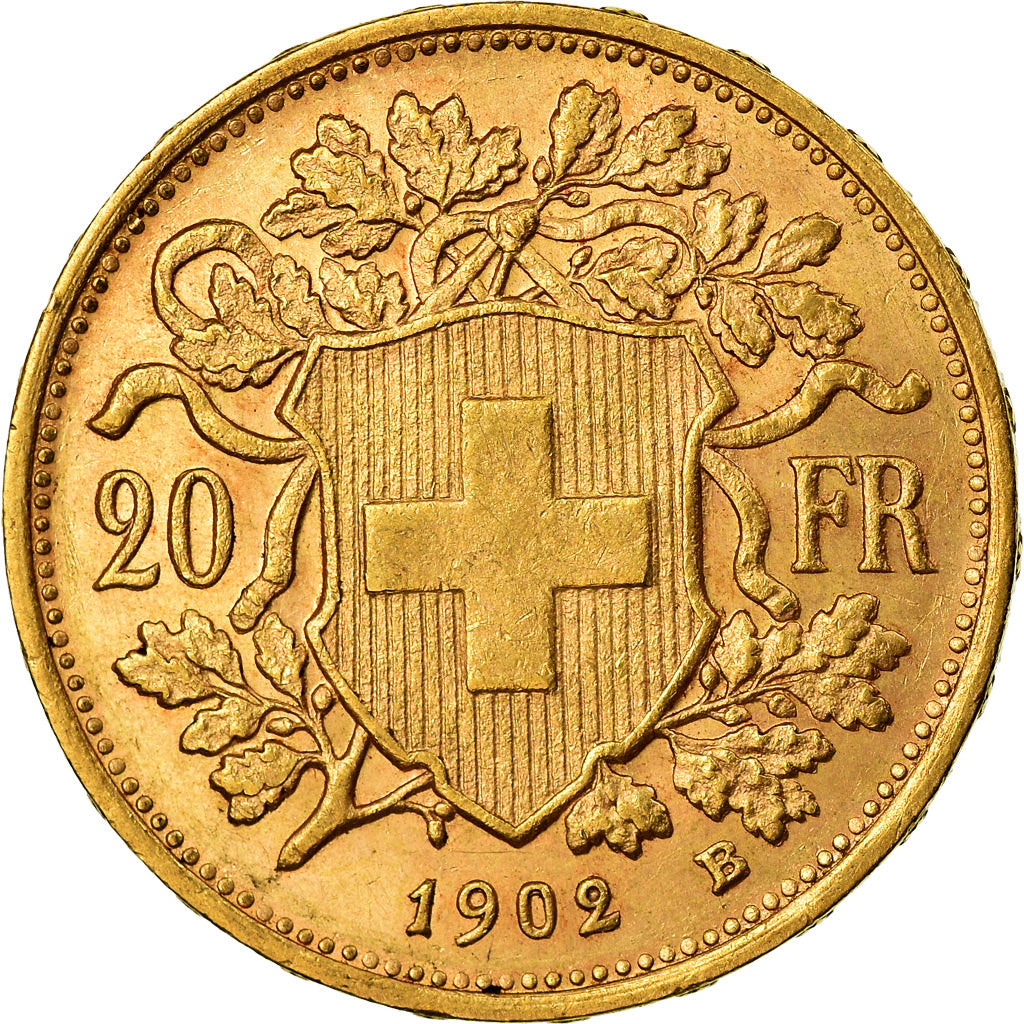 Coin, Switzerland, 20 Francs, 1902, Bern, MS(60-62), Gold, KM:35.1