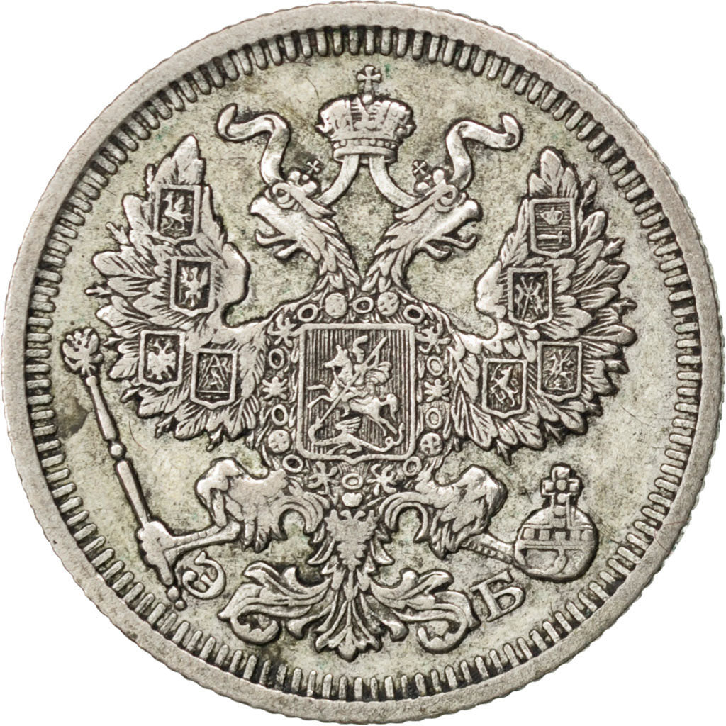 Russie, Nicolas II, 20 Kopeks 1910 SPB, KM Y22a.1