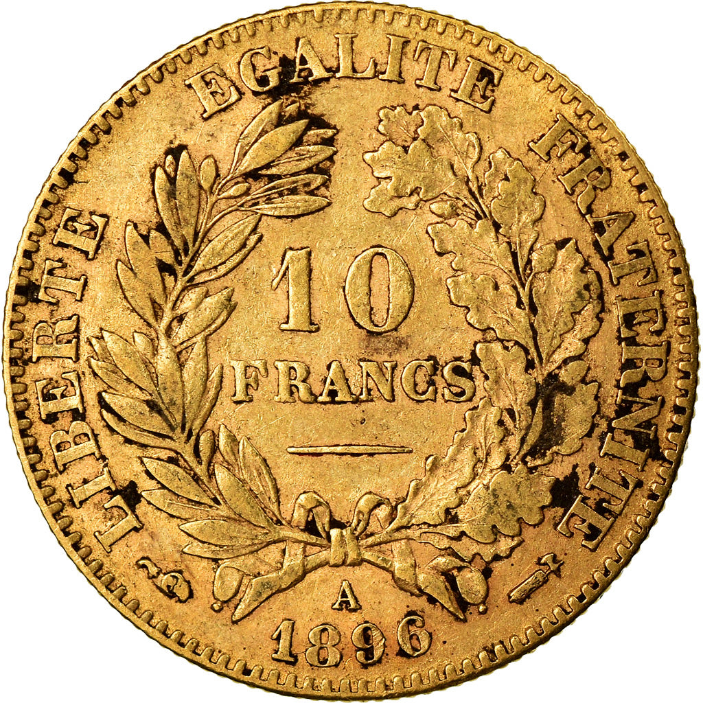 Monnaie, France, Cérès, 10 Francs, 1896, Paris, TTB, Or, Gadoury:1016, KM:830