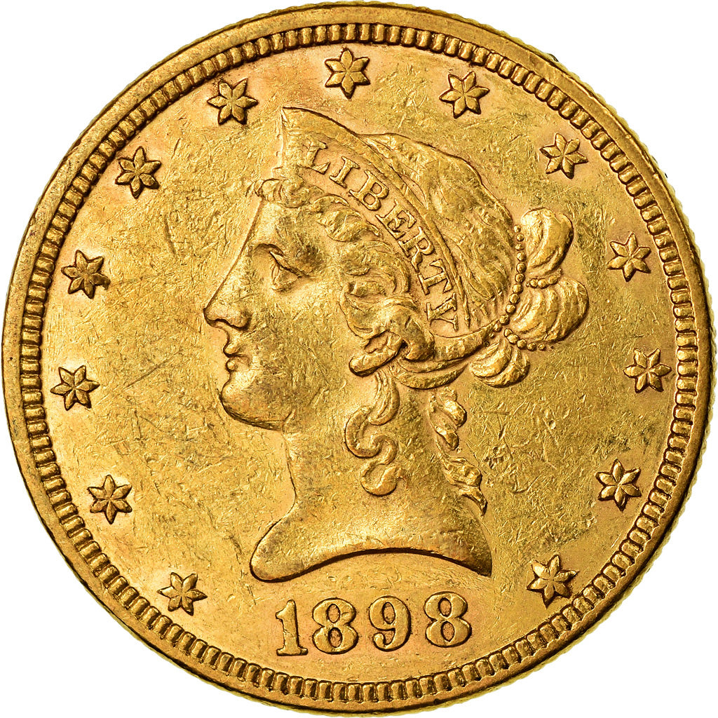 Coin, United States, Coronet Head, $10, Eagle, 1898, U.S. Mint, Philadelphia
