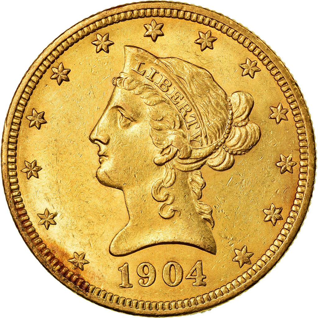 Coin, United States, Coronet Head, $10, Eagle, 1904, U.S. Mint, Philadelphia