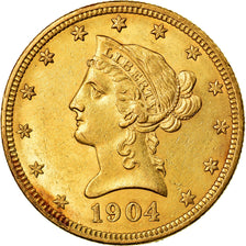 Coin, United States, Coronet Head, $10, Eagle, 1904, U.S. Mint, Philadelphia