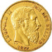 Moeda, Bélgica, Leopold II, 20 Francs, 20 Frank, 1877, AU(55-58), Dourado