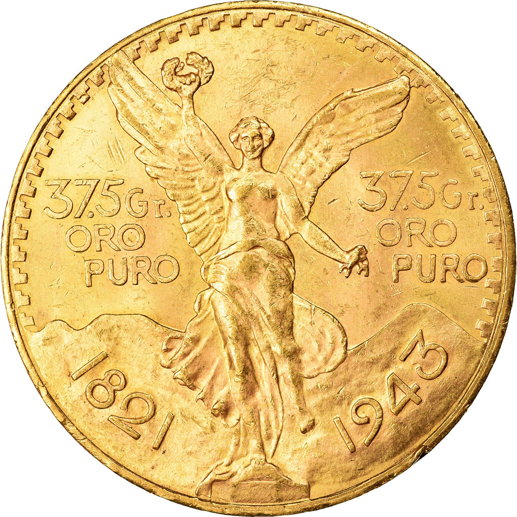 Moneda, México, 50 Pesos, 1943, Mexico City, EBC+, Oro, KM:482