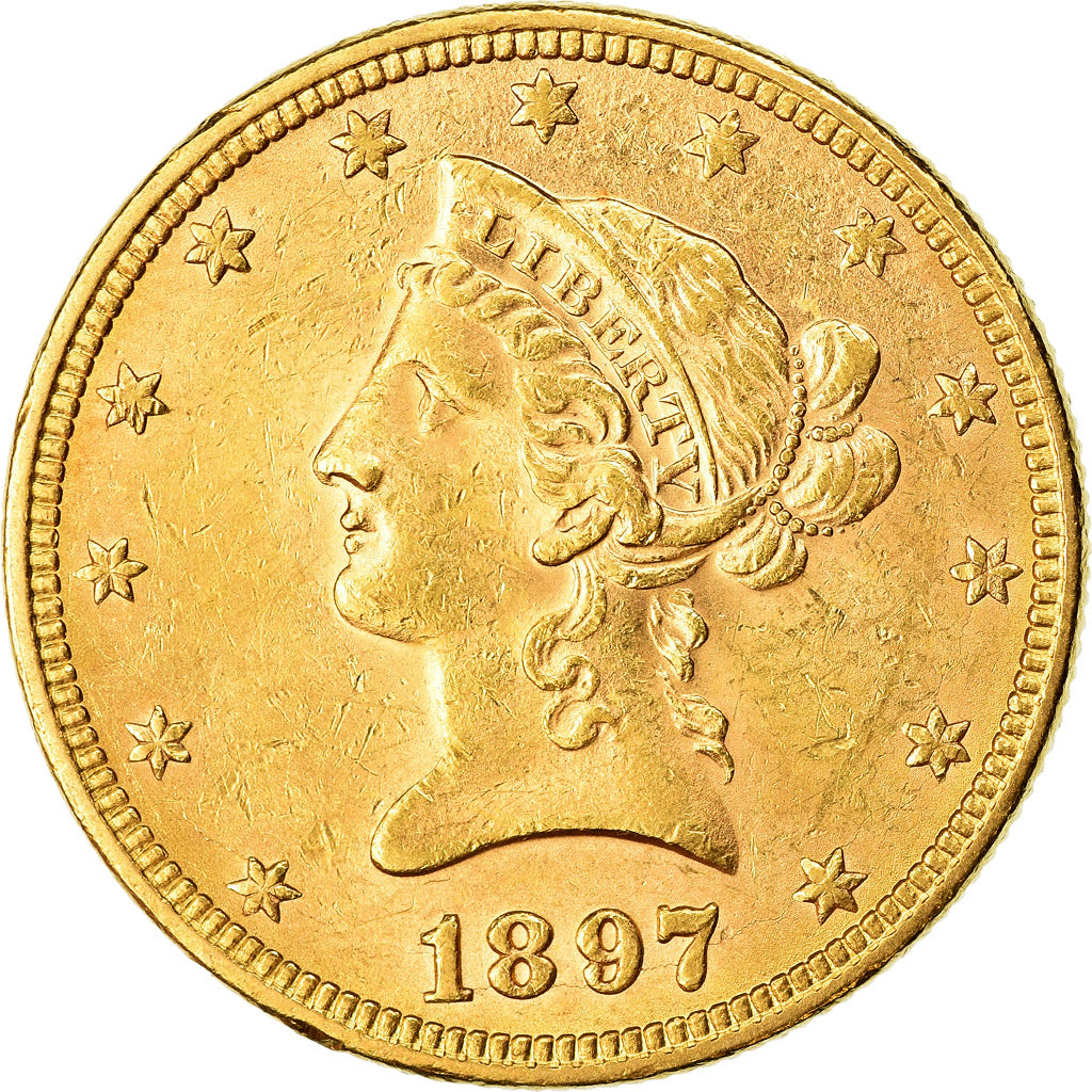 Coin, United States, Coronet Head, $10, Eagle, 1897, U.S. Mint, Philadelphia