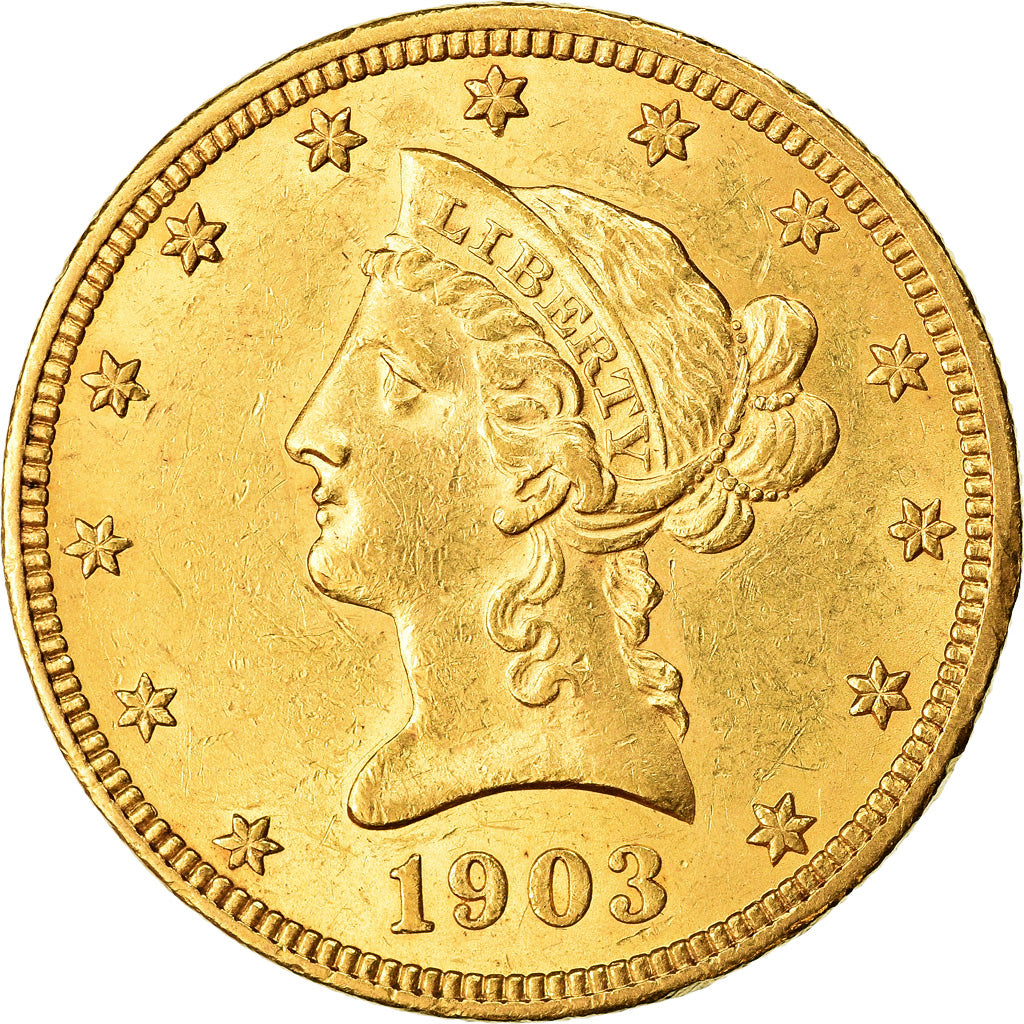 Coin, United States, Coronet Head, $10, Eagle, 1903, U.S. Mint, Philadelphia