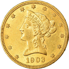 Coin, United States, Coronet Head, $10, Eagle, 1903, U.S. Mint, Philadelphia