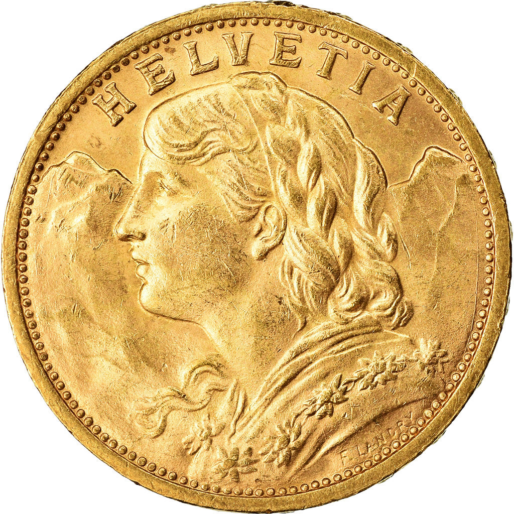 Moneda, Suiza, 20 Francs, 1908, Bern, EBC+, Oro, KM:35.1