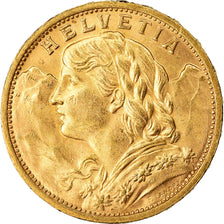 Moneda, Suiza, 20 Francs, 1908, Bern, EBC+, Oro, KM:35.1