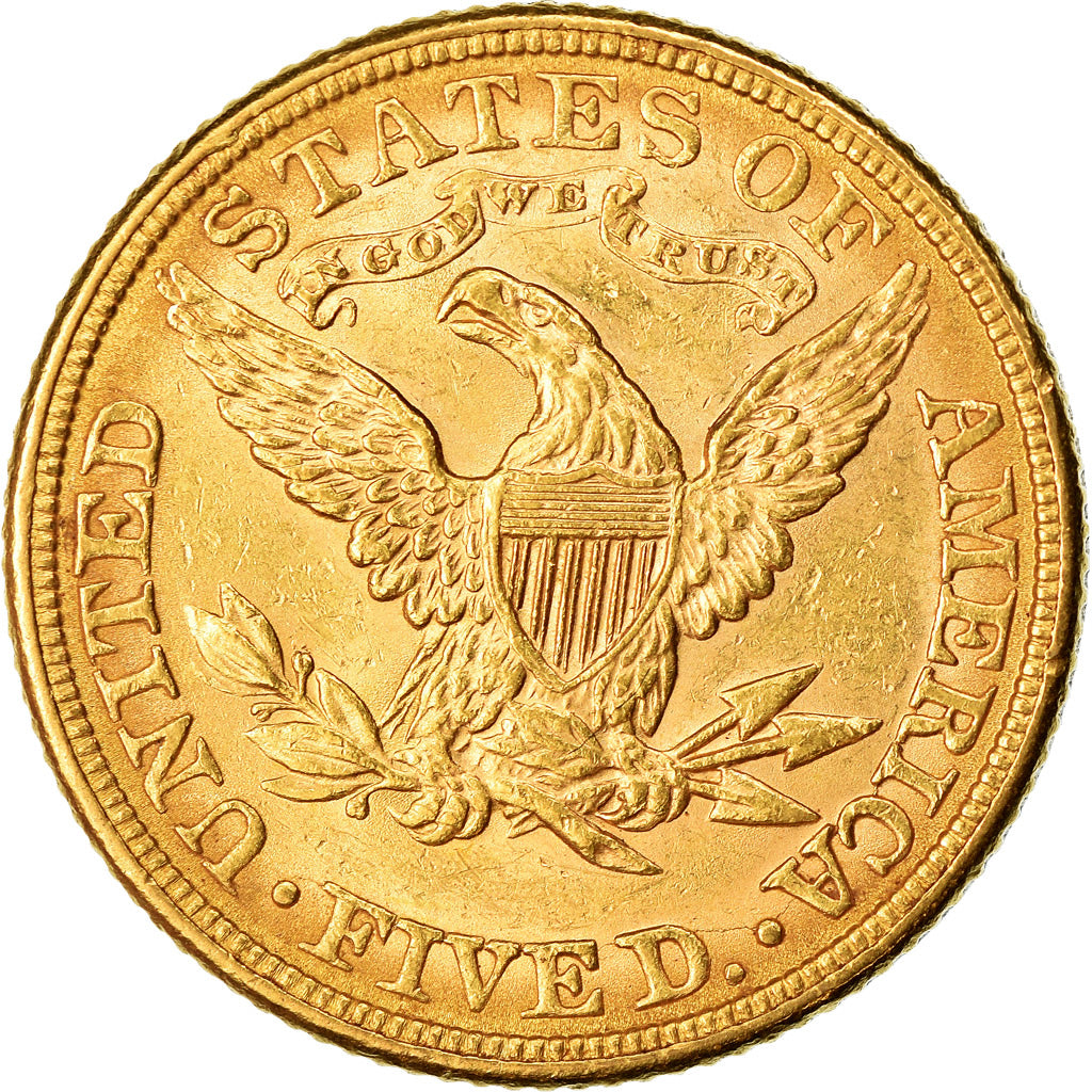 Moeda, Estados Unidos da América, Coronet Head, $5, Half Eagle, 1881, U.S.