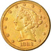 Moneta, USA, Coronet Head, $5, Half Eagle, 1882, U.S. Mint, Philadelphia