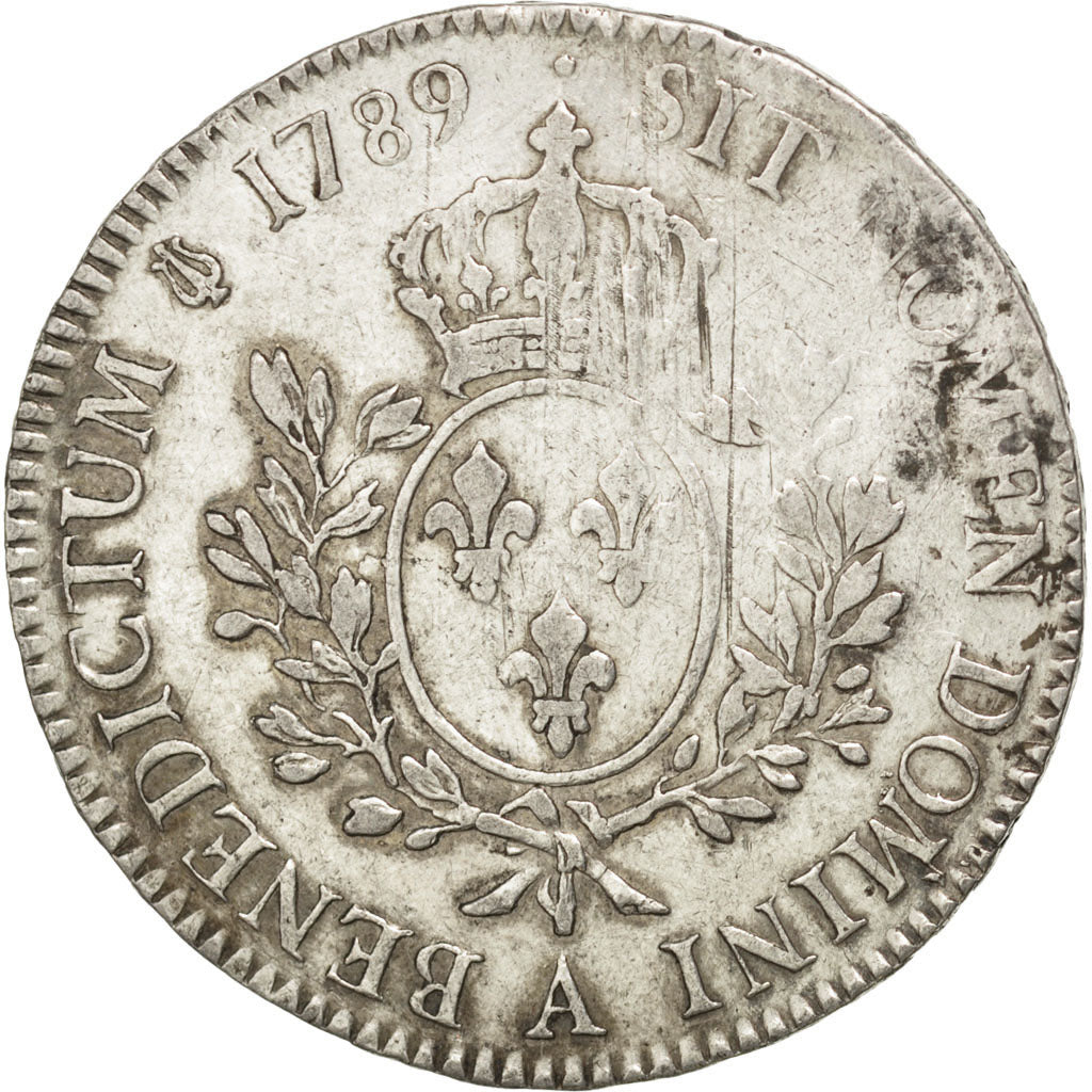 FRANCE, Écu aux branches d'olivier, ECU, 1789, Paris, KM #564.1, VF(30-35), ...