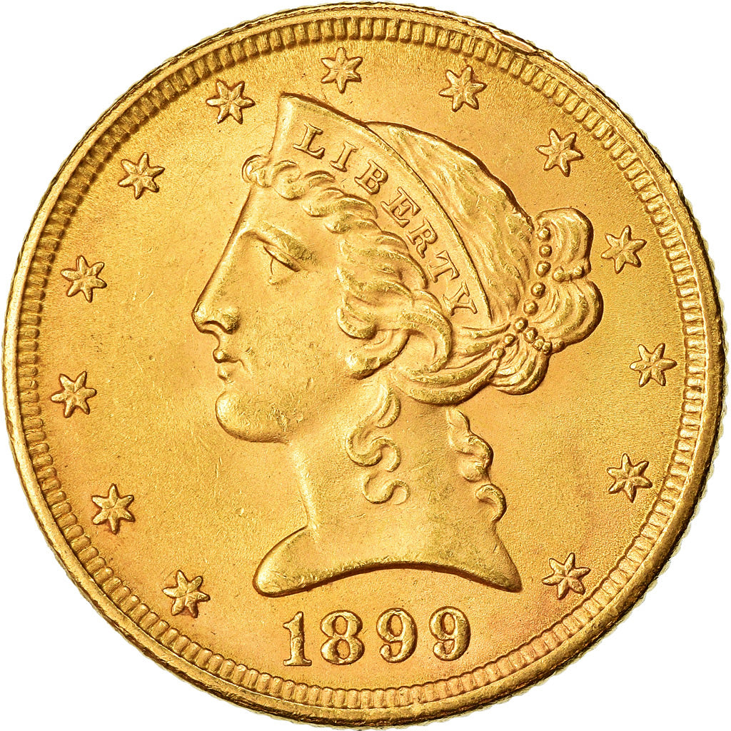 Munten, Verenigde Staten, Coronet Head, $5, Half Eagle, 1899, U.S. Mint