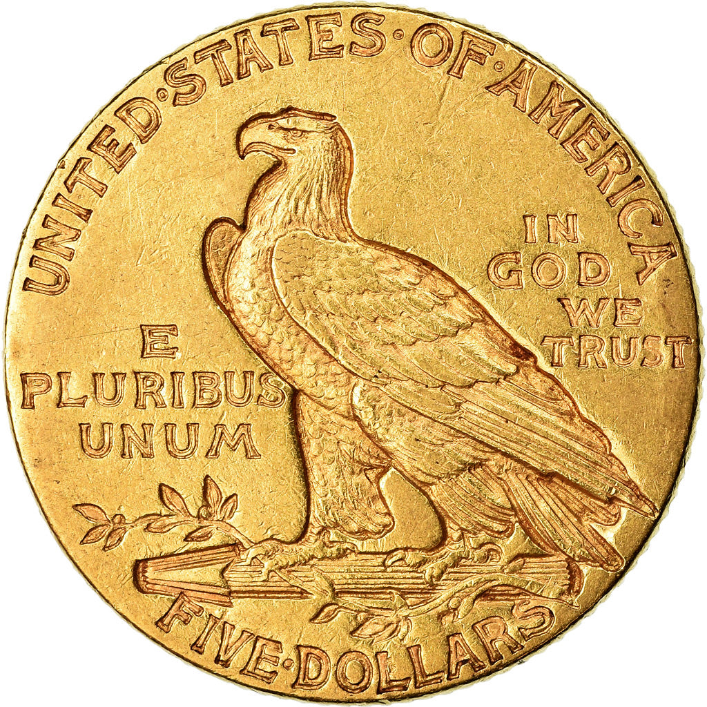 Moeda, Estados Unidos da América, Indian Head, $5, Half Eagle, 1910, U.S. Mint