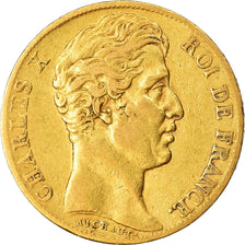 Moneta, Francja, Charles X, 20 Francs, 1825, Paris, EF(40-45), Złoto, KM:726.1