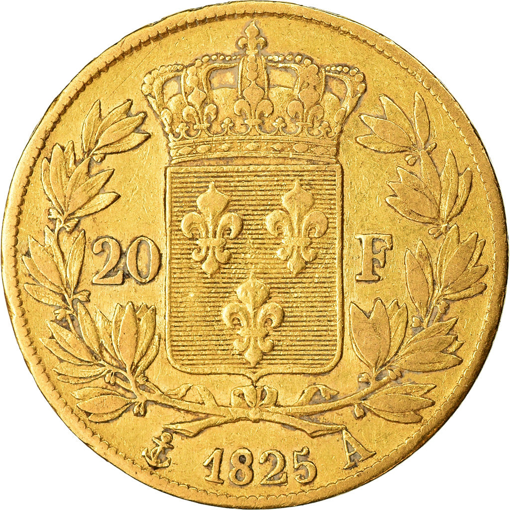 Moneta, Francja, Charles X, 20 Francs, 1825, Paris, EF(40-45), Złoto, KM:726.1