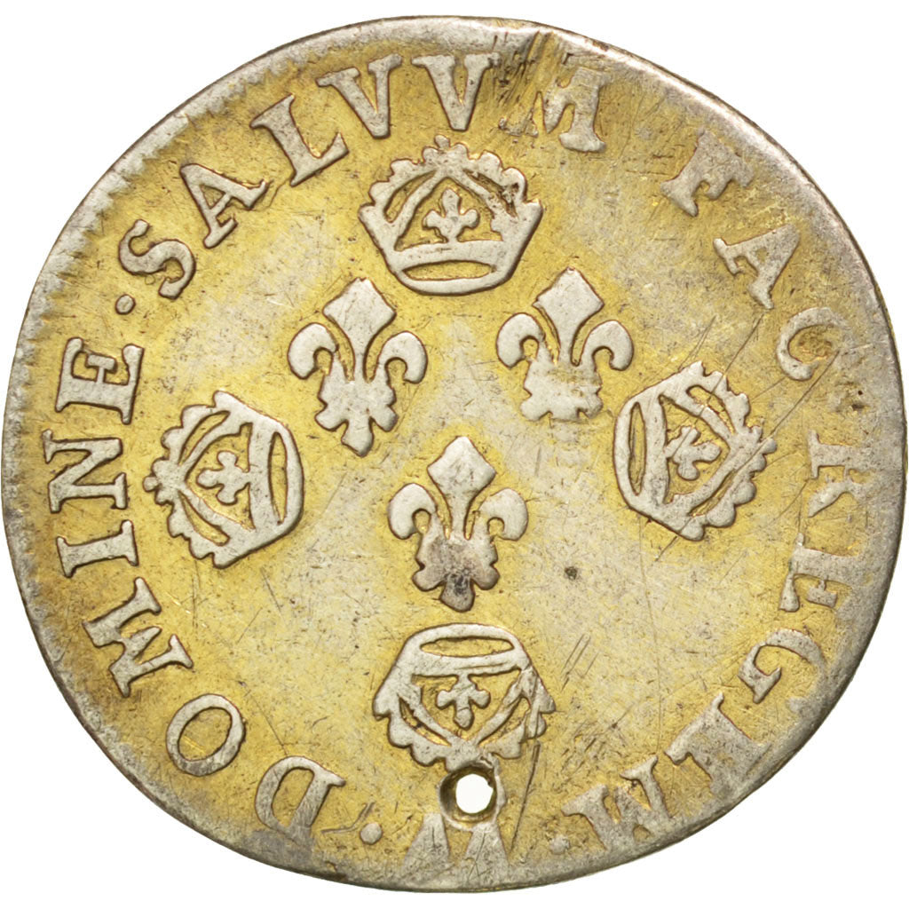 FRANCE, 10 Sols aux couronnes de Metz, 10 Sols-1/8 Ecu, 1705, Metz, KM #348.1,..