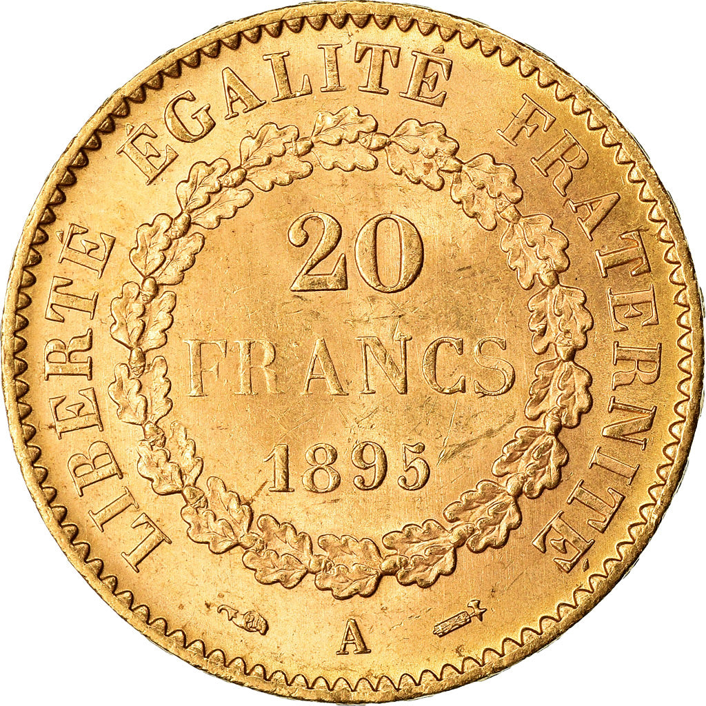 Coin, France, Génie, 20 Francs, 1895, Paris, MS(60-62), Gold, KM:825