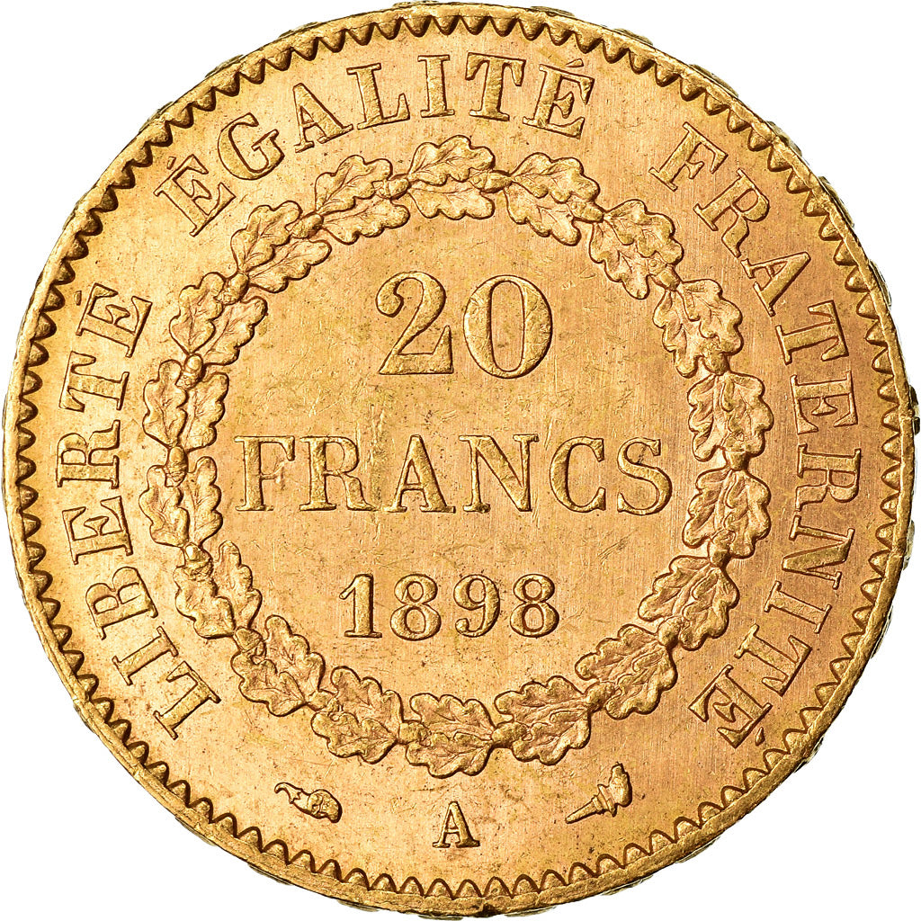 Moneta, Francia, Génie, 20 Francs, 1898, Paris, SPL-, Oro, KM:825, Gadoury:1063