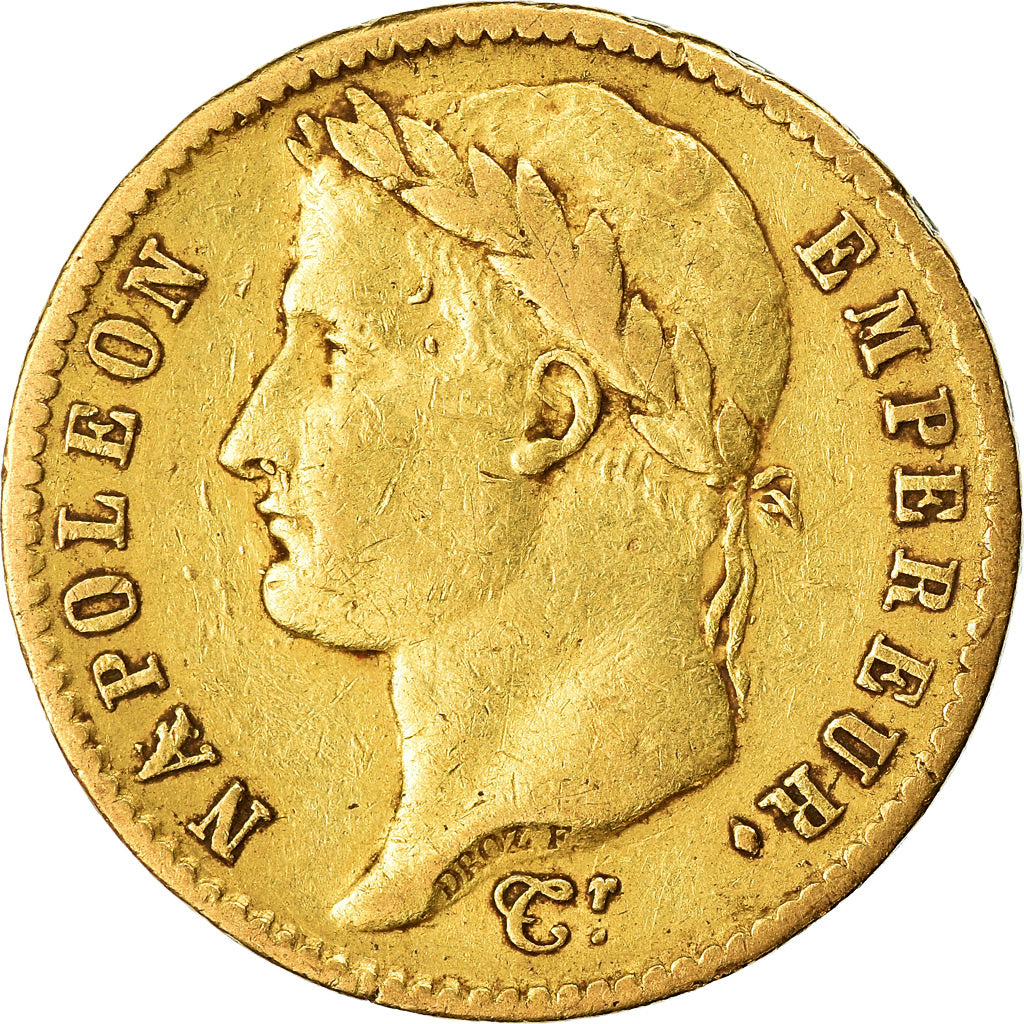 Moneda, Francia, Napoléon I, 20 Francs, 1812, Paris, Fautée, MBC, Oro
