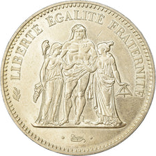 Munten, Frankrijk, Hercule, 50 Francs, 1974, Avers 20 francs, ZF+, Zilver