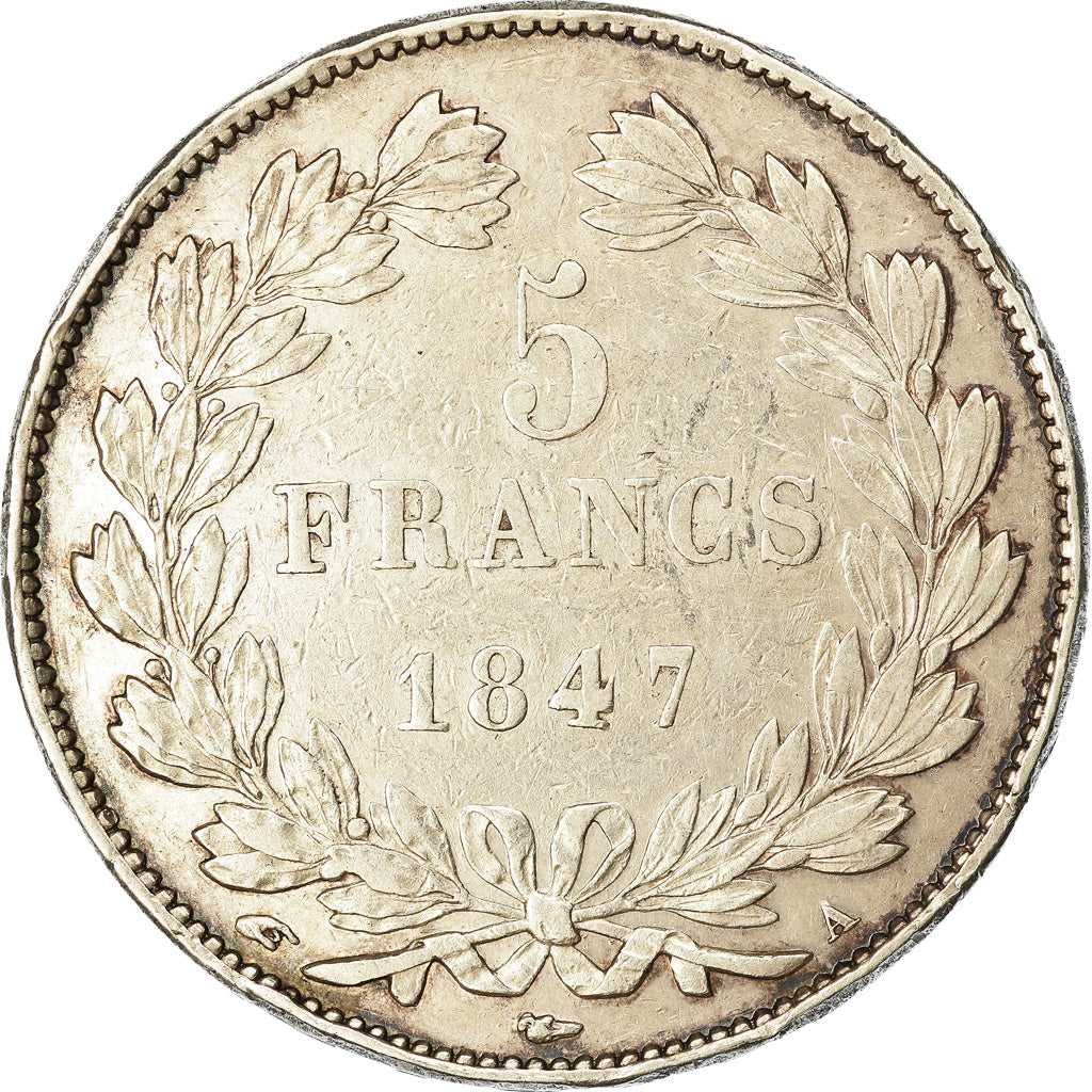 Coin, France, Louis-Philippe, 5 Francs, 1847, Paris, VF(30-35), Silver