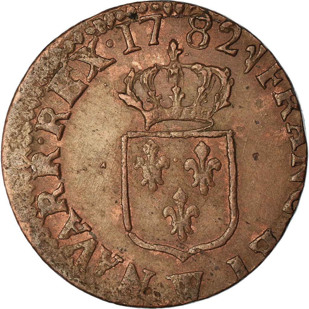 Moeda, França, Louis XVI, Liard, Liard, 1782, Lille, AU(50-53), Cobre