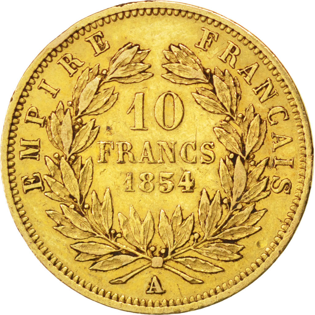 Second Empire, 10 Francs Or Napoléon III, Petit Module TL, 1854 A, KM 784.2