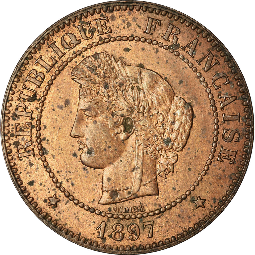 Münze, Frankreich, Cérès, 5 Centimes, 1897, Paris, UNZ, Bronze, KM:821.1