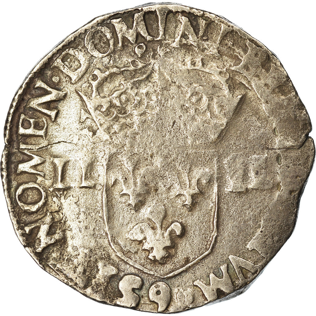Moeda, França, Henri III, 1/4 Ecu, 1582, Rennes, VF(20-25), Prata, Sombart:4662