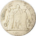 Moneta, Francia, Union et Force, 5 Francs, An 10, Bordeaux, MB, Argento