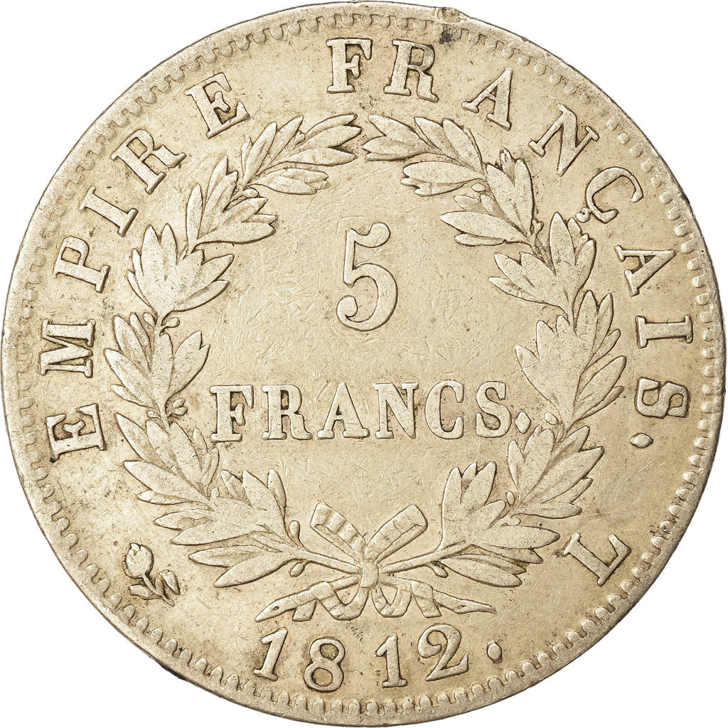 Moneda, Francia, Napoléon I, 5 Francs, 1812, Bayonne, MBC, Plata, KM:694.9