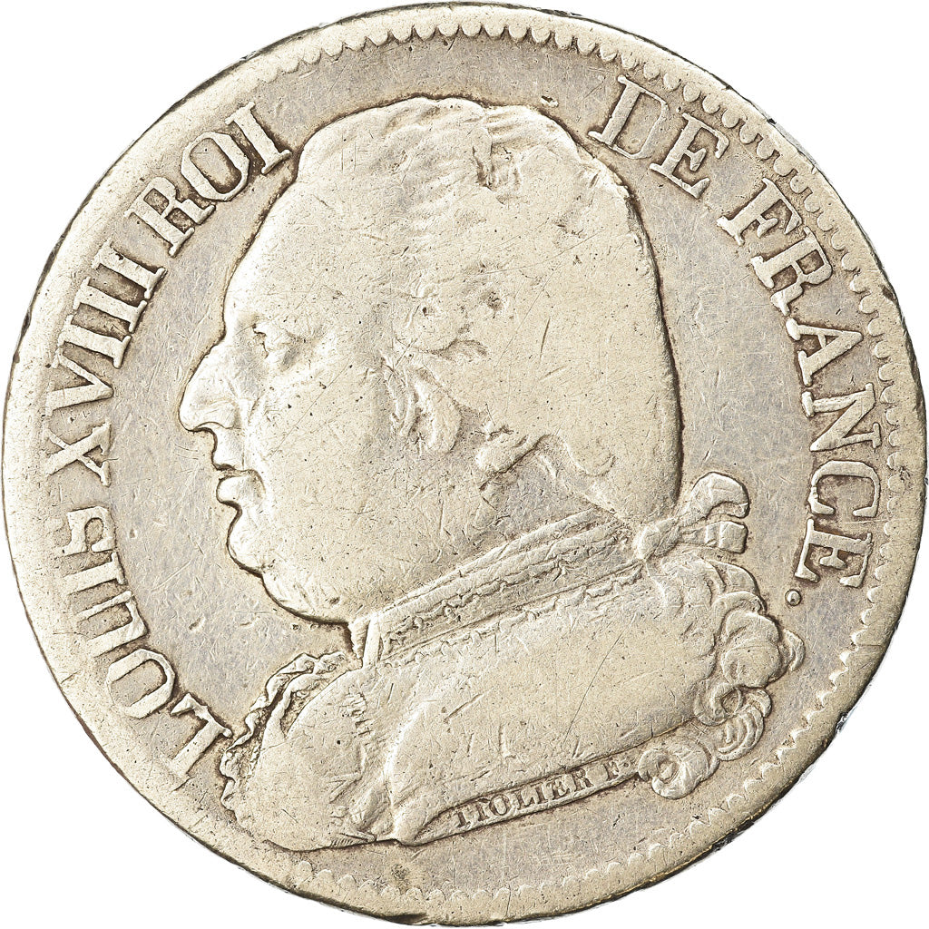 Moeda, França, Louis XVIII, Louis XVIII, 5 Francs, 1815, Bayonne, VF(20-25)