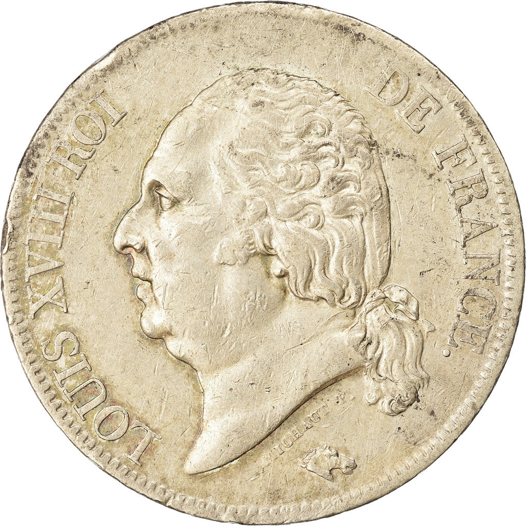 Munten, Frankrijk, Louis XVIII, Louis XVIII, 5 Francs, 1819, Paris, ZF, Zilver